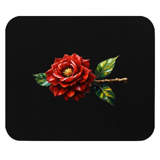Crimson Rose Bloom – Botanical Clipart Mouse Pads