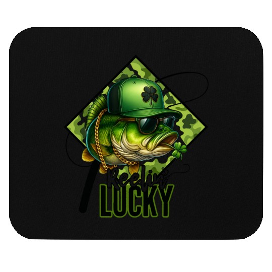 Reelin' Lucky Bass Fish Mouse Pads