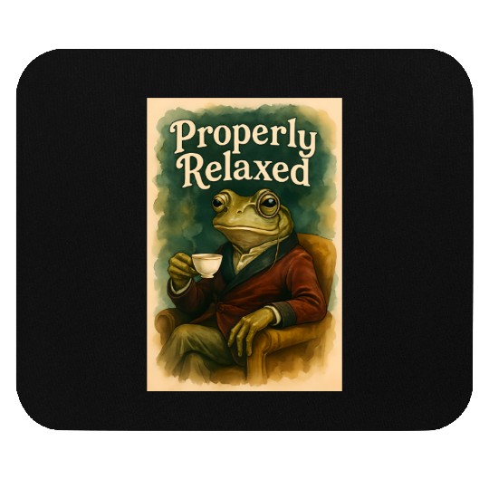 Sophisticated Frog Tea Poster Mouse Pads