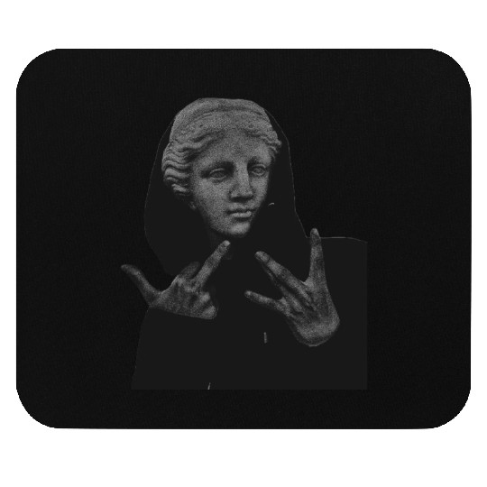 Street Art Meets Classical – Aesthetic Statue Hood Mouse Pads