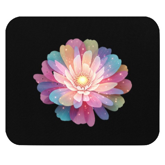 Ethereal Lotus Bloom Digital Art Mouse Pads