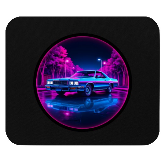 Retro Neon Car 80s Aesthetic Night Design Mouse Pads