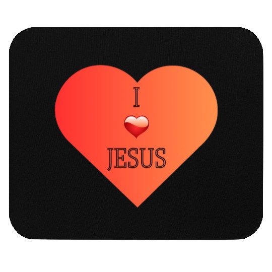 I Love Jesus Heart Design Mouse Pads