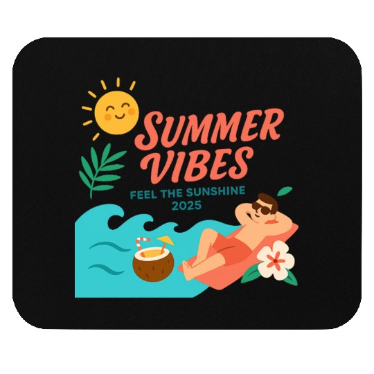 Summer Vibes Sunshine Illustration Mouse Pads