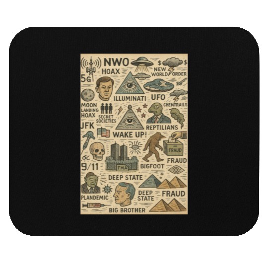 Vintage Conspiracy Theory Icons Mouse Pads
