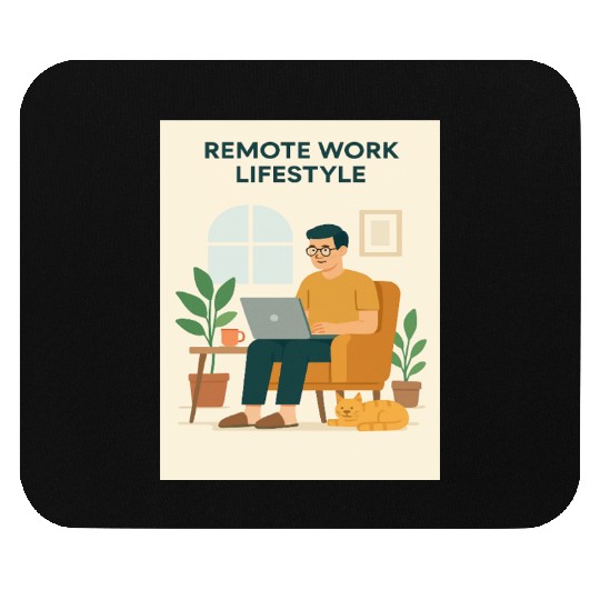 Remote Work Lifestyle Illustration Mouse Pads