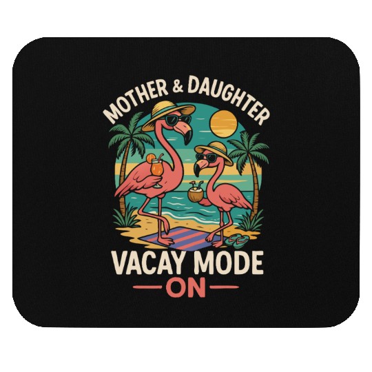 Mother and Daughter Vacation Mode Design Mouse Pads