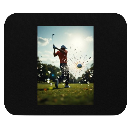 Dynamic Golf Swing Illustration Mouse Pads