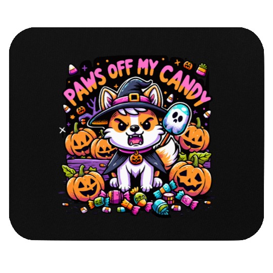 Halloween Welsh Corgi Witch Paws Off My Candy Mouse Pads
