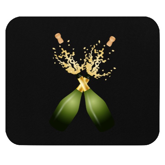 Two Champagne Bottles – for New Year's Eve & Party Mouse Pads