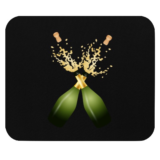 Two Champagne Bottles – for New Year's Eve & Party Mouse Pads