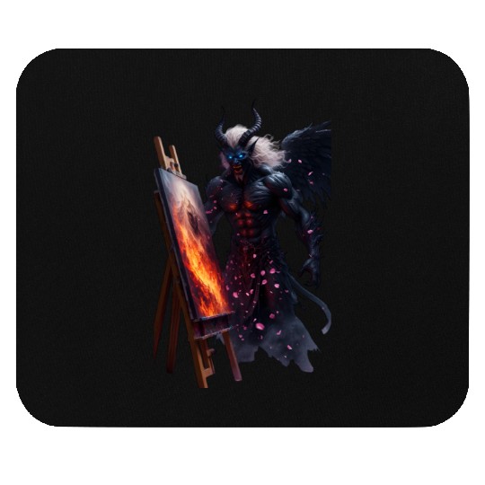 Demon Artist Painting Under Cherry Blossoms Mouse Pads