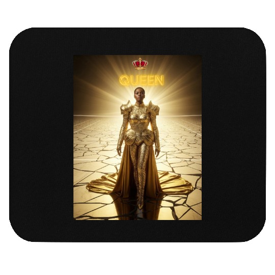 Gold Warrior Queen Illustration Mouse Pads