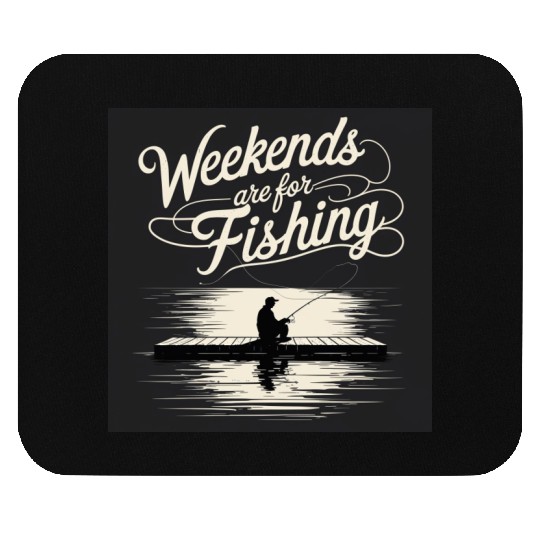 Weekend Fishing Silhouette Design Mouse Pads