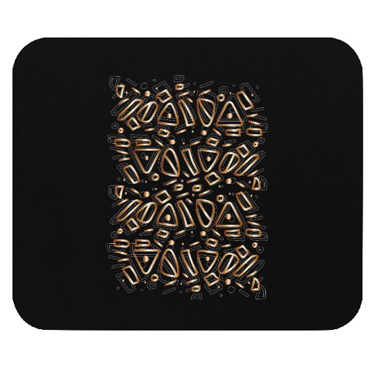 abstract shapes gold white Mouse Pads