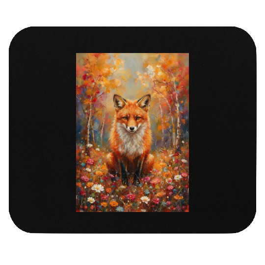 Red Fox Oil Painting Mouse Pads