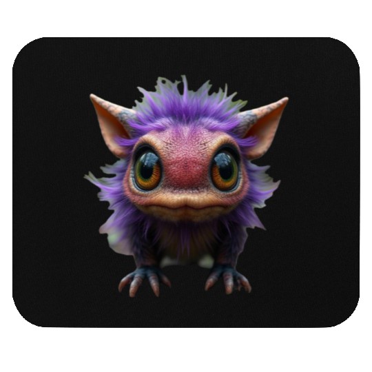 Cutie Creature - Purple Mouse Pads
