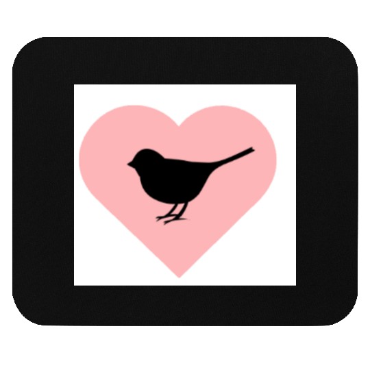 Silhouette Bird Heart Design Mouse Pads