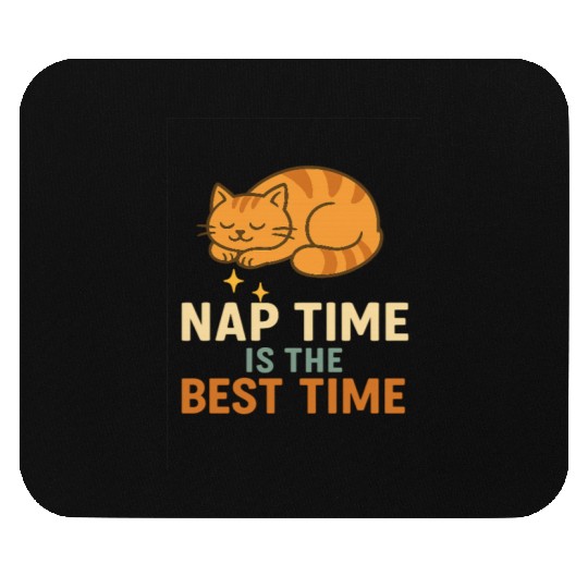 Cute Sleeping Cat Nap Time Design Mouse Pads