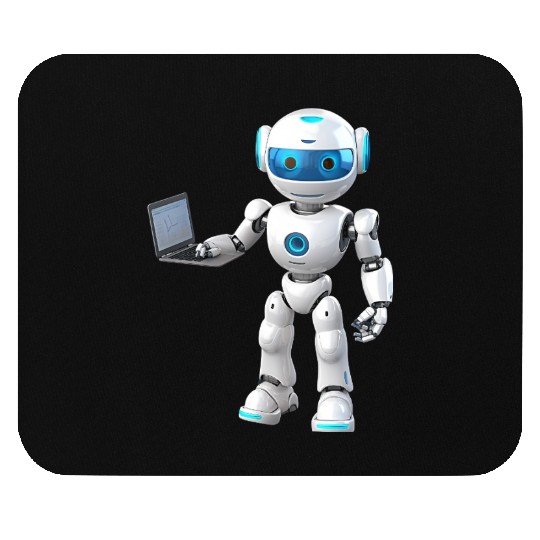 Futuristic Robot with Data Laptop Design Mouse Pads