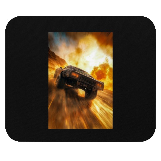 Muscle Car in Firestorm Drift Mouse Pads