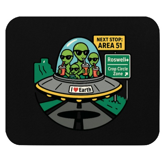 Alien road trip Mouse Pads
