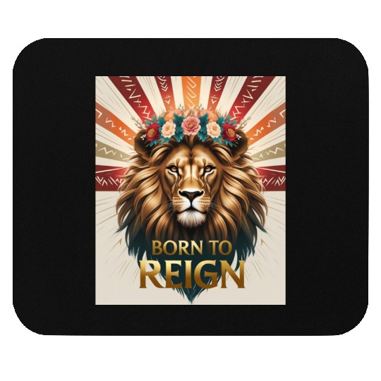 Born to Reign Lion Mouse Pads Bold Royal Jungle King
