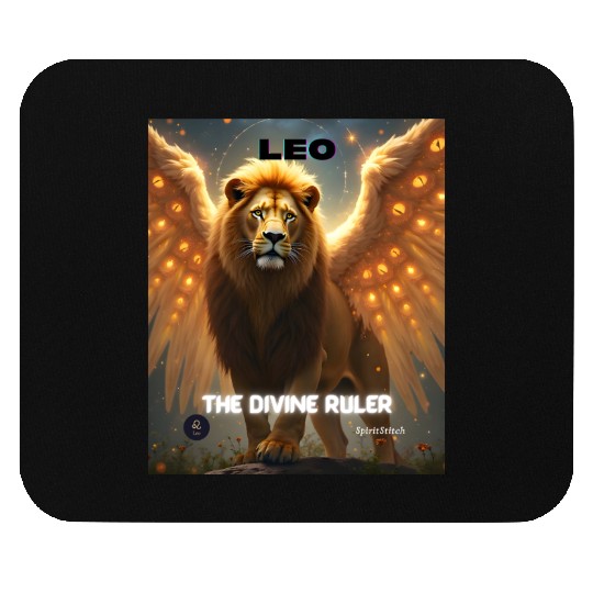 Leo the Divine Ruler with Angel Wings Mouse Pads