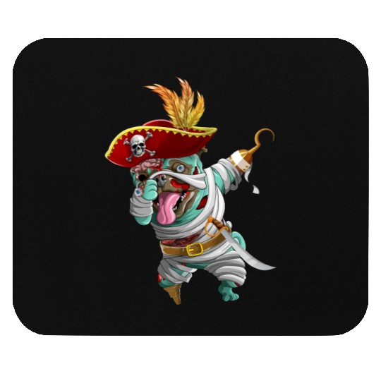Dabbing Pirate Zombie Mummy Pug Cute Halloween Pug Mouse Pads