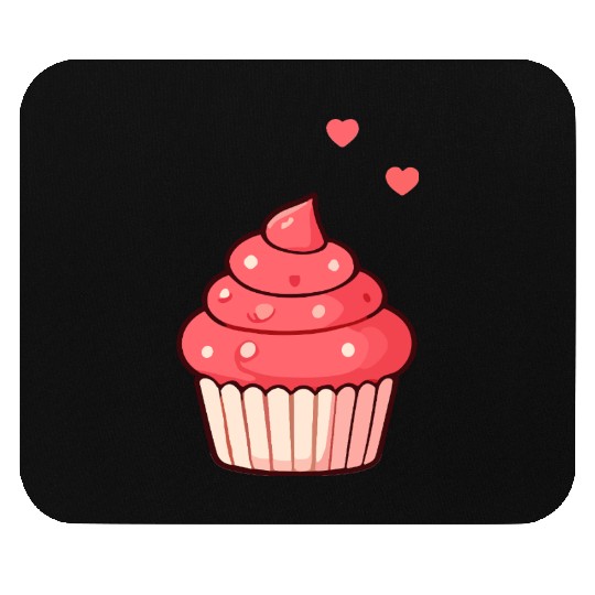 Charming Pink Swirl Cupcake Design Mouse Pads