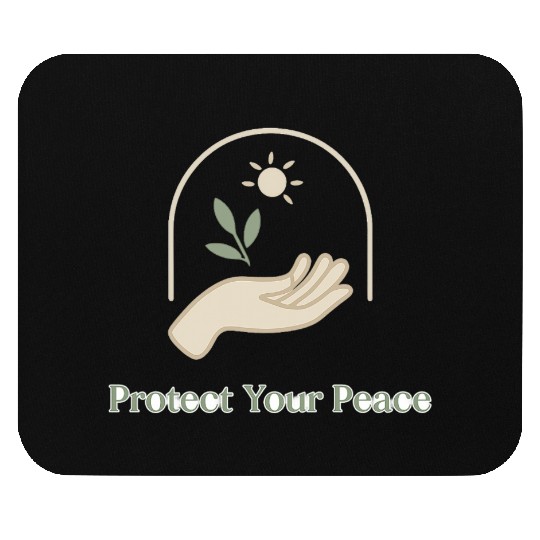Peaceful Nature Hand with Sun and Leaf Mouse Pads