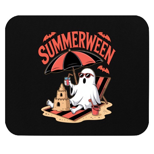 Summerween Beach Ghost Mouse Pads