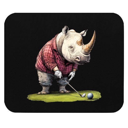 Rhinoceros Golfer / Golf Rhinoceros Mouse Pads