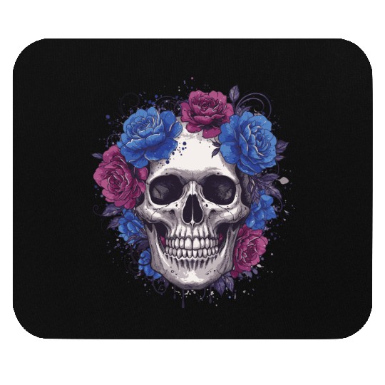 Floral Skull Art Print Mouse Pads