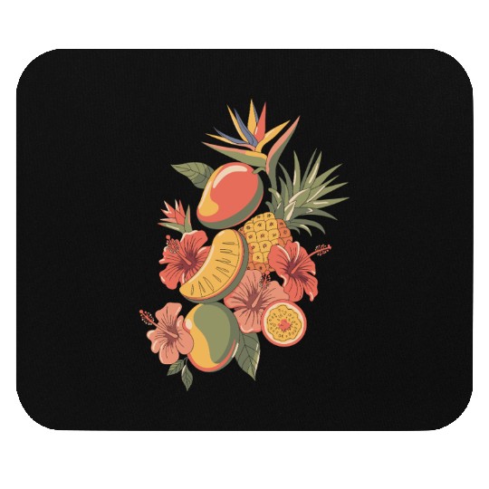 Tropical Paradise Fruit and Floral Arrangement Mouse Pads