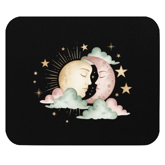 Sun & Moon Embrace Mouse Pads design