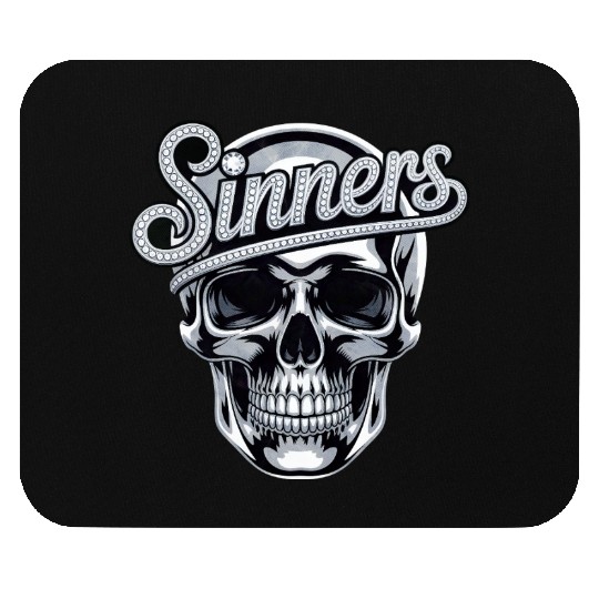 Chrome Skull Sinners Diamond Bling Mouse Pads