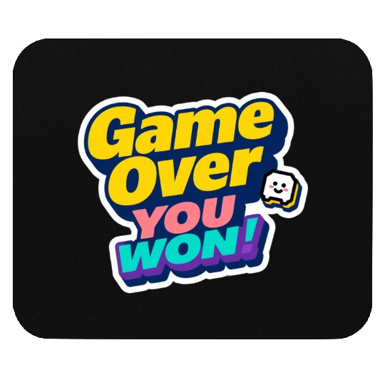 Game Over You Won Motivational Sticker Mouse Pads