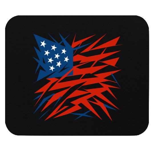 Abstract American Flag Deconstructivism Style Mouse Pads