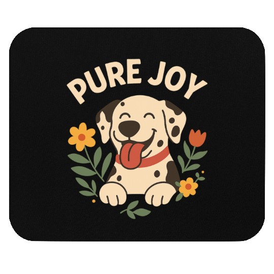 Happy Dalmatian with Floral Accent Mouse Pads