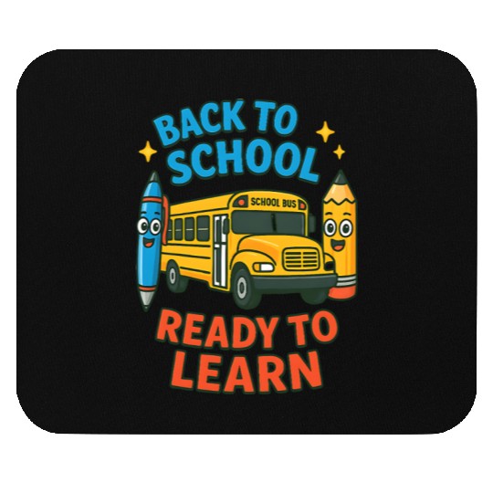 Back to School Bus Cartoon Design Mouse Pads