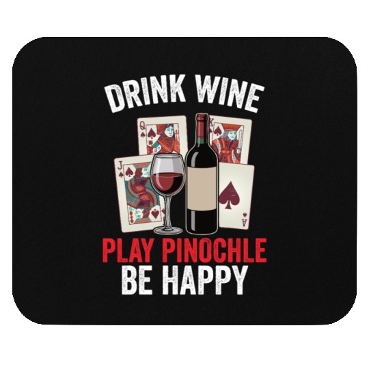 Funny Pinochle And Wine Playing Card Deck Games Mouse Pads