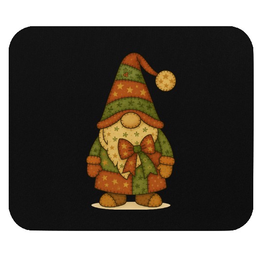 Patchwork Gnome Christmas Vintage Folk Art Mouse Pads