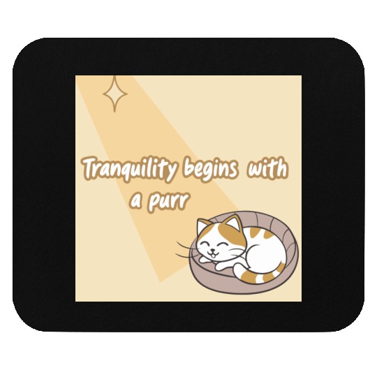 Peaceful Cat Relaxation Illustration Mouse Pads