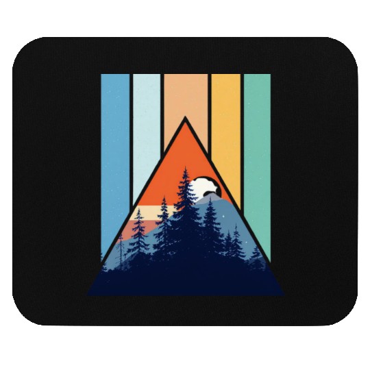 Geometric Mountain Forest Sunset Mouse Pads