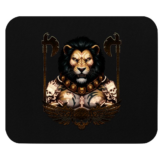 King Lion Warrior Tattoo  Mouse Pads