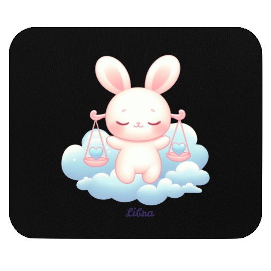 Sweet Bunny Libra Illustration Mouse Pads