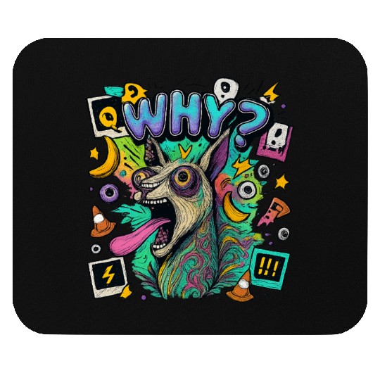 Whimsical Psychedelic Animal Illustration Mouse Pads
