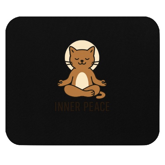 Inner Peace Meditation Cat Design Mouse Pads