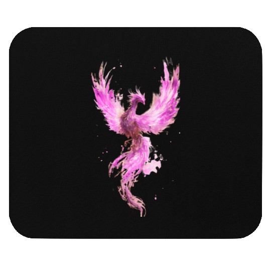 Celestial Phoenix Watercolor Illustration Mouse Pads